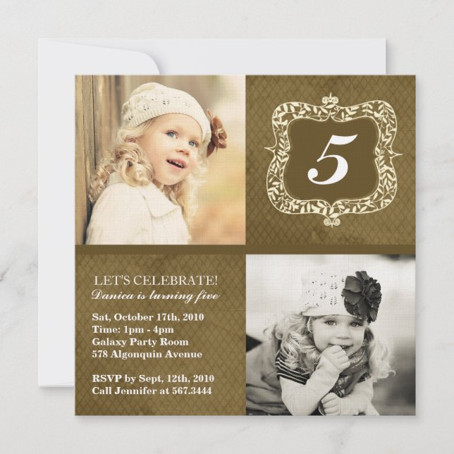 Invitación Cute Vintage Little Girls Birthday Invitation (Anverso)