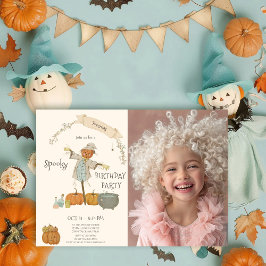 Invitación Cute Vintage scarecrow halloween bash Cumpleaños