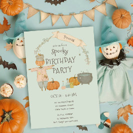 Invitación Cute Vintage scarecrow halloween bash Cumpleaños