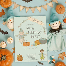 Invitación Cute Vintage scarecrow halloween bash Cumpleaños