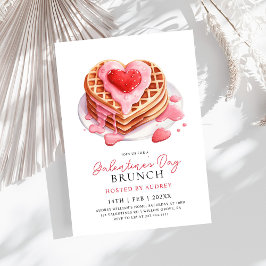 Invitación Cute Waffles Valentines Galentines Brunch