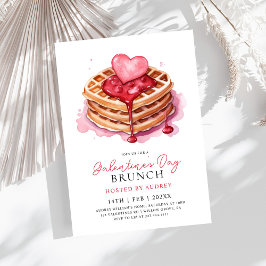 Invitación Cute Waffles Valentines Galentines Brunch