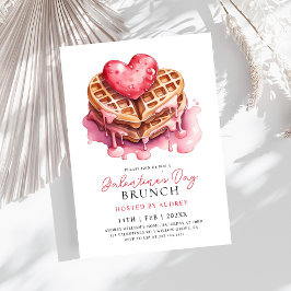 Invitación Cute Waffles Valentines Galentines Brunch