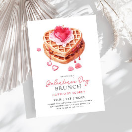 Invitación Cute Waffles Valentines Galentines Brunch