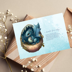 Invitación Cute Watercolor Blue Dragon Baby Shower