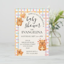 Cute Watercolor Capybara Capy Baby Shower