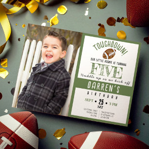 Invitación Cute Watercolor Fútbol Foto Cumpleaños