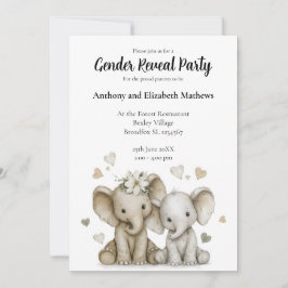 Invitación Cute Watercolor Niño y Niña con Corazones