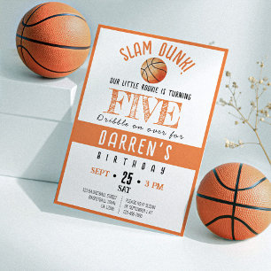 Invitación Cute Watercolor Rookie Baloncesto Cumpleaños