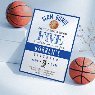 Invitación Cute Watercolor Rookie Basketball Boy Cumpleaños