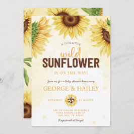 Invitación Cute Watercolor Wild Sunflower Baby Shower