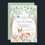 Invitación Cute Watercolor Woodland Fox Kids Fiesta de cumple<br><div class="desc">Cute Watercolor Woodland Fox Kids Invitación a fiesta de cumpleaños | Invitación a la fiesta de cumpleaños del Personalizable con zorro acuarela, ardilla, flores y árboles. Esta invitación a los bosques es perfecta para los cumpleaños del otoño o el otoño. La paleta de colores es perfecta para eventos neutrales en...</div>