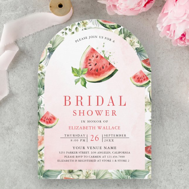 Invitación Cute Watermelon Summer Arch Foto Ducha de novia (Subido por el creador)
