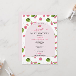 Invitación Cute Watermelon Summer Chica rosa Baby Shower
