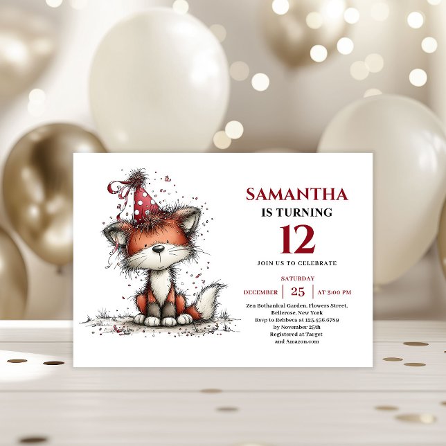 Invitación Cute whimsical animals design kids birthday invite (Cute whimsical animals design kids birthday invitation

)
