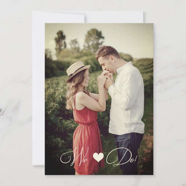 Invitación Cute Whimsical Typography Custom Photo Couple (Anverso)