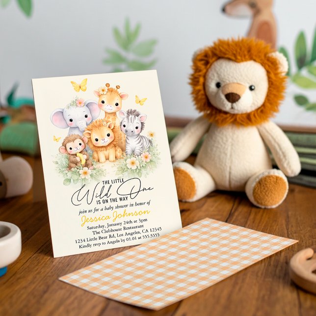 Invitación Cute Wild One Safari Animales y Baby Shower  (Subido por el creador)