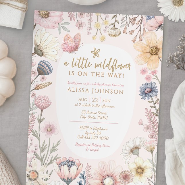 Invitación Cute Wildflower Baby Shower (Subido por el creador)