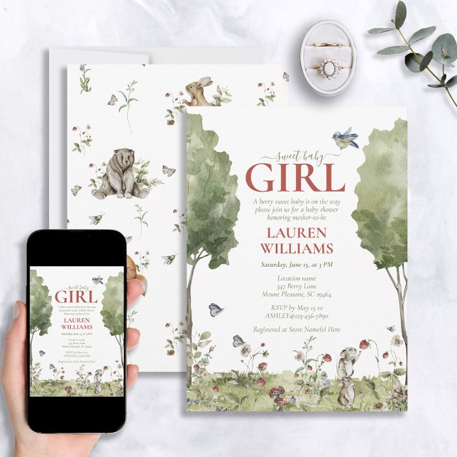 Invitación Cute Wildflower Fresa dulce bebé ducha (Subido por el creador)