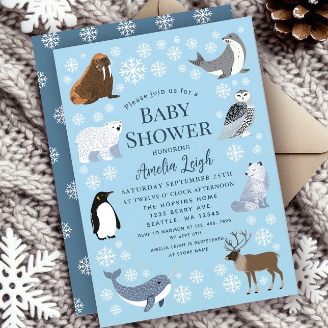 Invitación Cute Winter Animals Baby Shower  (Subido por el creador)
