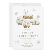 Cute Winter Arctic Cow Birday