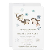 Cute Winter Arctic Whale Baby Shower