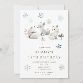 Invitación Cute Winter Arctic Wolf Birthday Party