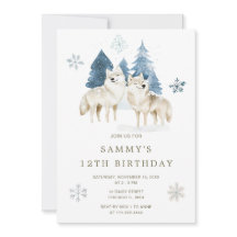 Cute Winter Arctic Wolf Birthday Party