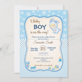 Invitación Cute Winter Banny Baby Shower Invitation