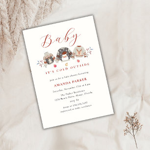 Invitación Cute Winter Clothes Navidad Baby Shower