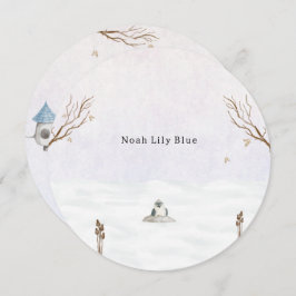 Invitación Cute Winter Scene With Little Bird In The Snow