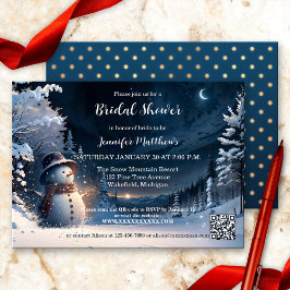 Invitación Cute Winter Snowman Bridal Shower
