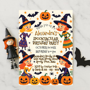 Invitación Cute Witts & Pumpkin Patch Halloween Cumpleaños