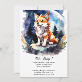 Invitación Cute Wolf Pup Baby Shower