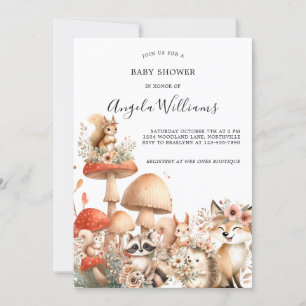 Invitación Cute Woodland Animal Baby Shower