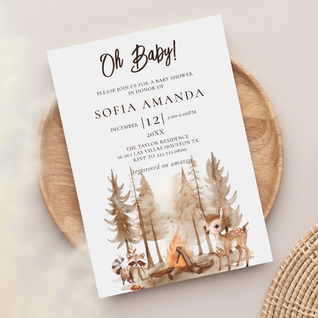 Invitación Cute Woodland Animal Baby Shower (Subido por el creador)