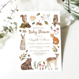 Invitación Cute Woodland Animales Género Baby Shower Neutral