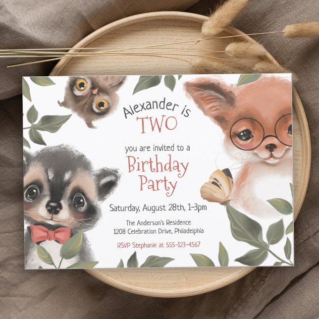 Invitación Cute Woodland Animals (Subido por el creador)
