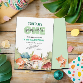 Invitación Cute Woodland Animals 1st Birthday Party