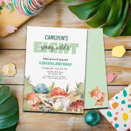 Invitación Cute Woodland Animals 8th Birthday Party