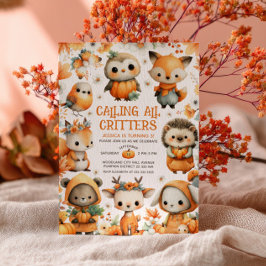 Invitación Cute Woodland Animals Autumn Fall Kids' Birthday