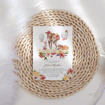 Cute Woodland Animals Floral Virtual Baby Shower