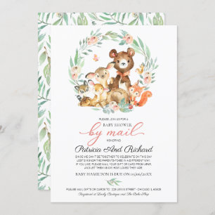 Invitación Cute Woodland Animals Greeneration Baby Shower Por