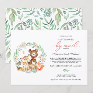 Invitación Cute Woodland Animals Greeneration Baby Shower Por
