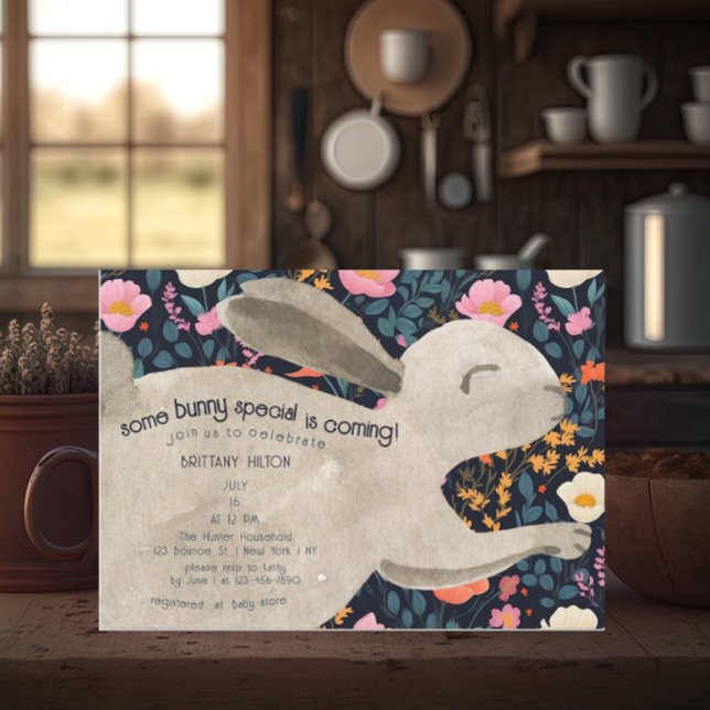 Invitación Cute Woodland Bunny Spring Baby Shower (Subido por el creador)