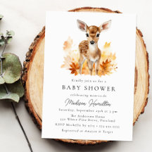 Cute Woodland Deer Fall Baby Shower