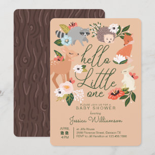 Invitación Cute Woodland Forest Animals Baby Shower