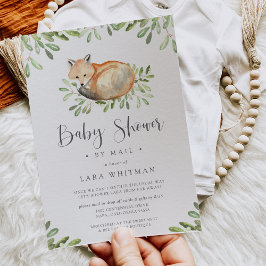 Invitación Cute Woodland Fox Baby Shower por correo