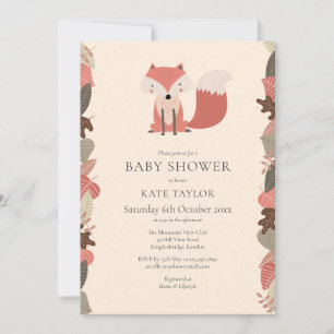 Invitación Cute Woodland Fox Baby Shower Sprinkle Parejas