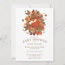 Invitación Cute Woodland Fox Cub Baby Shower